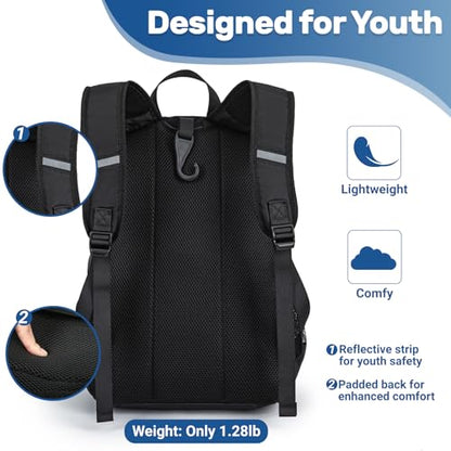 KAVIGOR Youth Baseball Bag, Softball Bag for Girls & Boys, Kids Tball Backpack with Shoes Compartment - color: Blue Camo