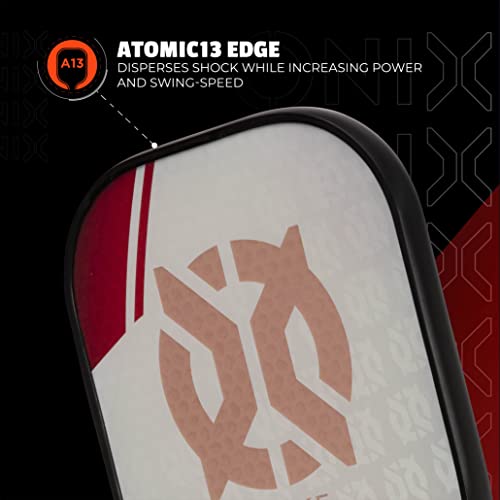 Onix Evoke Premier Professional Tournament Pickleball Paddle Composite Face Impact Paddle Shape - color: Red - Evoke Premier, size: Medium, style: 14mm