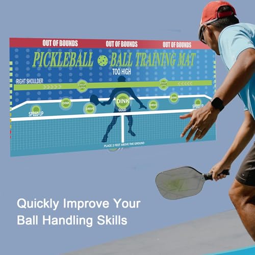 Portable Pickleball Training Pad with Rebound Board – 35"x70" Weather-Resistant Practice Mat for Indoor/Outdoor Drills, Easy-Install Solo Hitting Aid