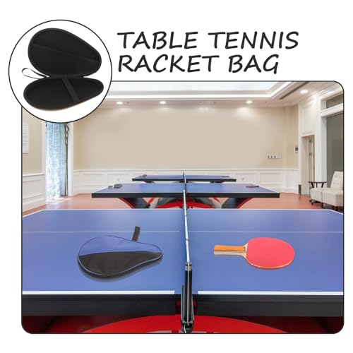 Lurrose Table Tennis Racket Case Paddle Storage Bag with Fixed Holder Blue Sturdy Protective Cover for Ping Pong Paddle Carrying and Travel