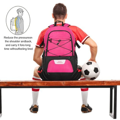 Goloni Basketball Backpack Bag,35L Basketball Bag with with Separate Ball & Shoe Compartments,Large Sports Bag for Basketball - color: Pink
