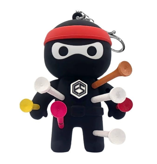 FAR&STRAIGHT Ninja Golf Tee Holder | Interchangeable Plugins | Funny & Unique Golf Gift | Personalized Accessory - style: Fs Logo Plugin