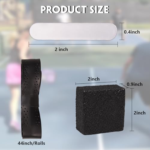 9Pcs Pickleball Racket Accessories Kit, Include 2 Pickleball Paddle Grip Tape, 6 White Pickleball Lead Tape, Black Pickleball Paddle Cleaner and Eraser, Pickle Ball Sport Accessories - color: Black