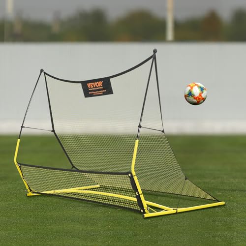 VEVOR Soccer Trainer，Portable Soccer Rebounder Net, Iron Soccer Practice Equipment, Sports Football Rebounder Wall with Portable Bag, Perfect for Team Solo Training, Passing, Volley