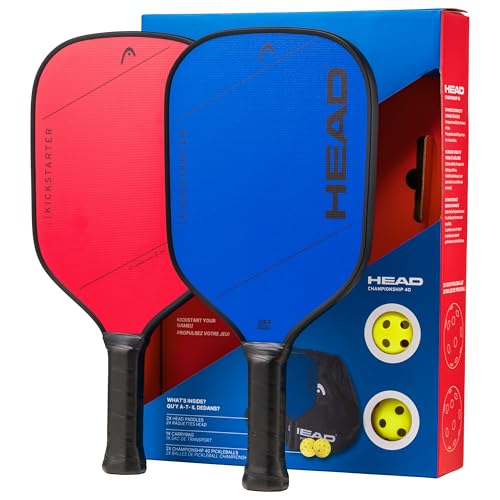 HEAD Kickstarter Pickleball Starter Set – 2 Kickstarter Plus Paddles, 2 Outdoor Pickleballs, Carry Bag – Beginner Friendly Lightweight Pickleball Kit