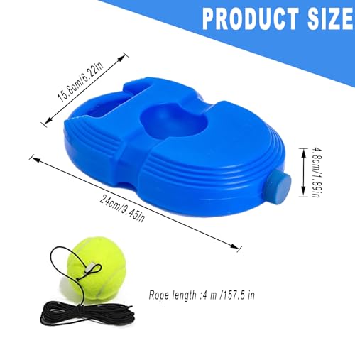 Tennis Trainer Rebound Ball with 3 String Balls, Solo Tennis Training Equipment, Portable Rebounder Kit for Beginners - color: Blue