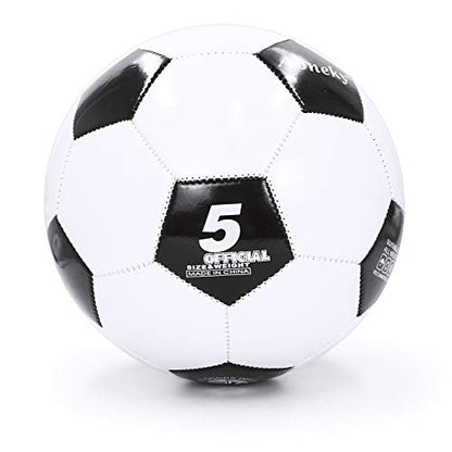 Aoneky Adult Size 5 Traditional Soccer Ball - Ships Deflated, Pump Included - color: White/Black, style: 10-Pack Deflated Ball with Pump
