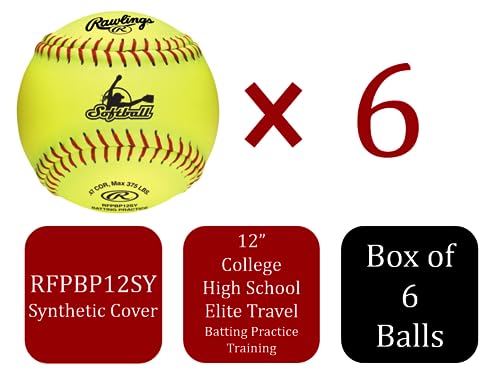 Rawlings | Batting Practice Softballs | 11" & 12" Options | 6 & 12 Count Options - style: 12"
