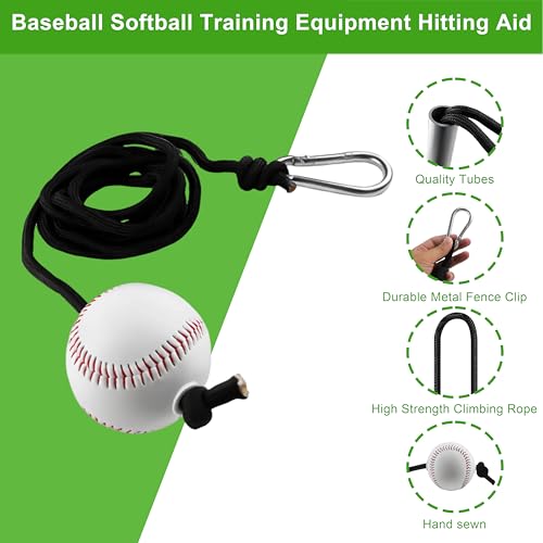 Baseball Sewing Trainer, Rope Bat Swing Trainer, Softball Training Equipment Hitting, Enhance Hitting Skills with Combined Tee and Front Toss for Easy Drills, Improving Batting Precision