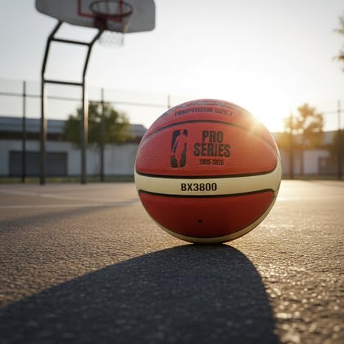 Shadow Pro Series 3800 Basketball, Size 7, Premium Competition Grade leather, Orange and Cream, Great durability. Reinforced butyl bladder. Adult Size 7, 28.5 inches. GST leather. Includes Inflator.
