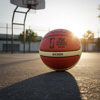 Shadow Pro Series 3800 Basketball, Size 7, Premium Competition Grade leather, Orange and Cream, Great durability. Reinforced butyl bladder. Adult Size 7, 28.5 inches. GST leather. Includes Inflator.