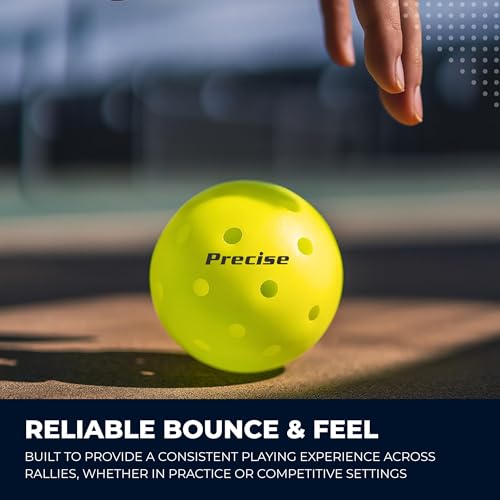 PRECISE Pickleball Balls – Outdoor A 40 Model with 40 Holes – USAPA Approved – Durable Flight Design - color: Yellow, size: 6 Balls