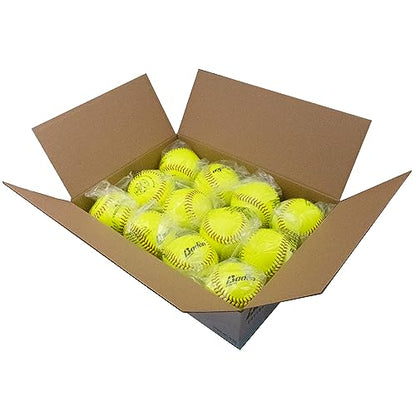 Baden Perfection Game Fastpitch Softballs | 12" Ball | Yellow Pro Leather Softballs for Fastpitch Play | One Dozen