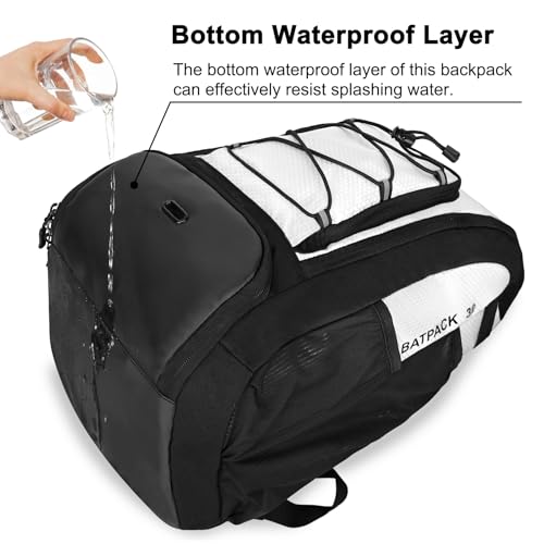 Goloni 40L Baseball Bag, Softball Bat Bag with Shoes Compartment,Fence Hook,Backpack for Baseball, T-Ball & Softball Equipment & Gear