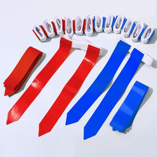 Sintege 14/28 Player Flag Football Belt Set, Adjustable Football Flag and Belts Gifts for Youth Adults Sports Training Event - color: Red, Blue
