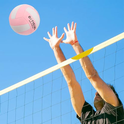 Healifty Soft Indoor Volleyball Training Ball, Soft Practice Ball for Adults, Standard Size 5 Non-Inflatable Explosion-Proof Volleyball for Indoor Game and Exercise