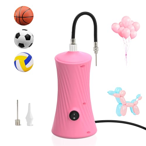 Balloon Pump Electric Air Pump for Long Balloon Inflator Blower Machine for Birthday Party Celebration Balloons Decorations for Sport Ball Twisty Animal Balloons Upgraded Version - color: pink