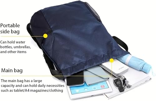 Unisex Drawstring Basketball Backpack with Side Pockets, Waterproof Lightweight & Durable Sack Bag for Sports & Gym - color: Grey
