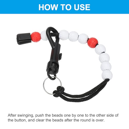 PATIKIL Golf Bead Score Counter, Golf Stroke Counter Beads with Clips Golf Accessories for Golfer Strokes Count