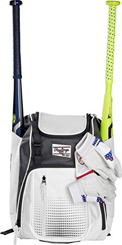 Rawlings | FRANCHISE Backpack Equipment Bag | Baseball/Softball | Rec/Travel | Multiple Styles - color: White