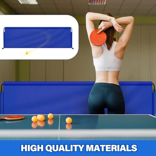 2 Pcs 92" x 27.5" Table Tennis Baffle Barrier Table Tennis Field Fence 420d Oxford Cloth Court Surround Barrier Block for Quicker and Easier Pick Up - color: Blue