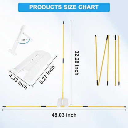 Golf Swing Plane Trainer - Alignment Stick Holder Set, Professional Golf Training Aids for Swing Path, Posture & Aiming, Golf Practice Accessories - color: Yellow