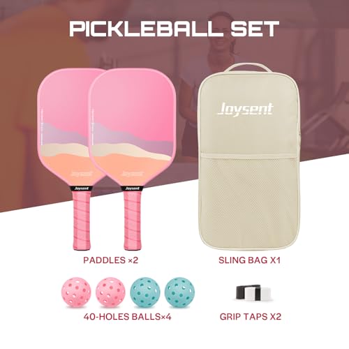 Pickleball Paddles Set of 2, Lightweight Pickleball Racket for Beginner, USAPA Approved Fiberglass Surface Pickleball Set with Non-Slip Comfort Grip