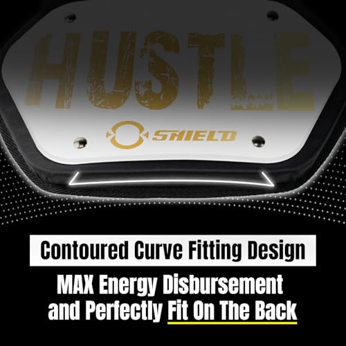O Shield Golden Cross Chrome Football Back Plate, Lower Back Pads for Football Players, Rear Protector, Cross Series - size: Youth (Weight less than 180 Pounds), style: Hustle White