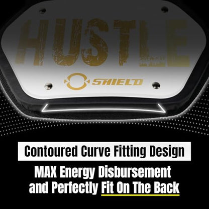 O Shield Golden Cross Chrome Football Back Plate, Lower Back Pads for Football Players, Rear Protector, Cross Series - size: Youth (Weight less than 180 Pounds), style: Hustle White