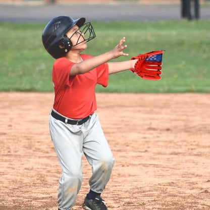 Pu Pitcher Training Baseball Glove 11.5 Inch Red Infield Softball Mitt Thickened Protective Gear for Youth Baseball Practice