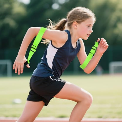 Arm Swing Trainer for Youth, Adjustable Nylon Running Arms Position for 90 Degrees - color: Green