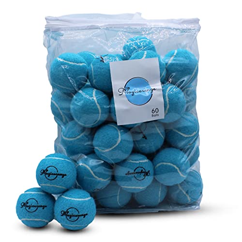 Magicorange Tennis Balls,Advanced Training Tennis Balls Practice Ball, Pet Dog Playing Balls,Good for Beginner Training Ball - color: Blue, size: 60 Pack