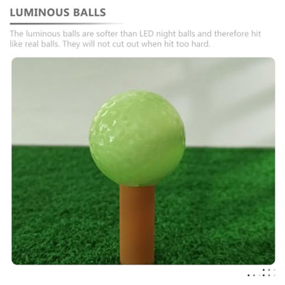 Alasum Luminous Golf Balls 3 Pack Glow in the Dark Fluorescent Training Balls Soft Rubber Night Golfing Practice for Driving Range Backyard Play