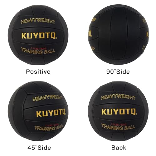 KUYOTQ 1.1 LBS Official Size 5 Soft Composite Leather Weighted Heavy Volleyball Serve Trainer Setter Volleyball (Deflated)
