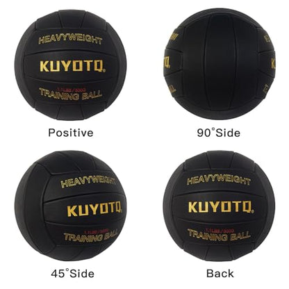 KUYOTQ 1.1 LBS Official Size 5 Soft Composite Leather Weighted Heavy Volleyball Serve Trainer Setter Volleyball (Deflated)