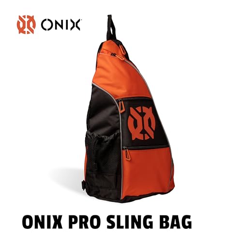 ONIX Pickleball Pro Team Sling Bag — Orange and Black with Adjustable Strap, Durable Construction, and Spacious Storage for All Your Pickleball Gear