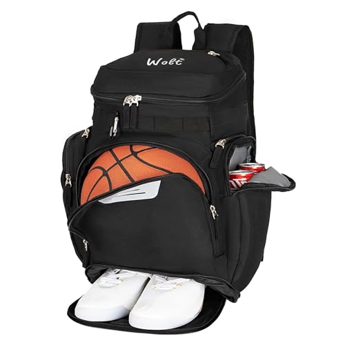 WOLT Basketball Backpack, Basketball Bag for Men with Shoes Compartment, Sports Backpack for Baseball, Soccer, Football