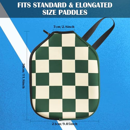 Pickleball Paddle Cover, Neoprene Racket Sleeve with Zipper, 11.8" * 9.05" Soft & Durable Pickleball Paddle Protection Cover 1Pc & 2 Pcs - color: Green 1 Pc