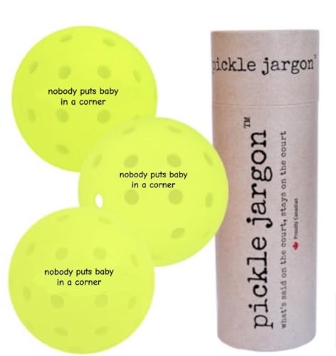 Pickleball Balls - USAPA-Approved Outdoor Balls With Witty Text, Perfect Pickleball Gift, Tournament-Grade Bounce, Wind-Resistant ( 26g Each)