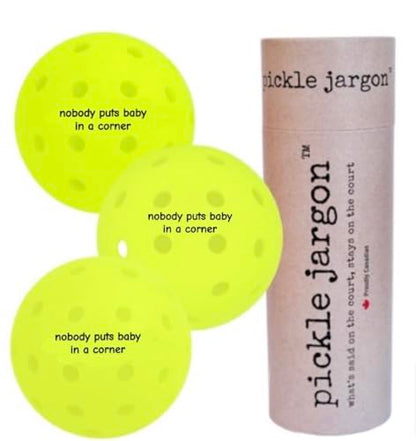 Pickleball Balls - USAPA-Approved Outdoor Balls With Witty Text, Perfect Pickleball Gift, Tournament-Grade Bounce, Wind-Resistant ( 26g Each)