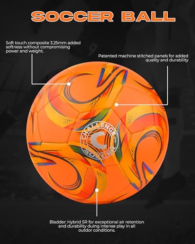 Kreis Soccer Ball – Professional Training Soccer Ball for Grass Fields – Durable TPU Machine Stitched Soccer Balls – Sizes 3, 4 & 5 – Outdoor Practice & Match Play