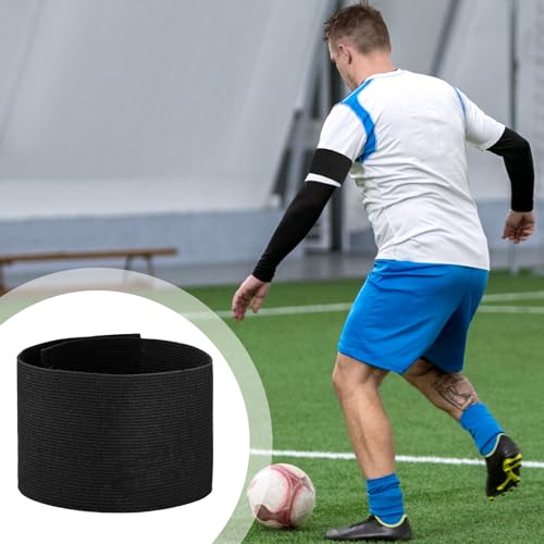 7x33 CM/2.75x13 Inch 3 PCS Captain Armbands, Black Elastic Arm Band Adjustable Leader Armband Team Sport Armband Soccer Armband Memorial Armband Funeral Mourning Band for Volleyball Basketball Team