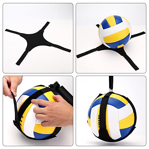 TOBWOLF Volleyball Spike Trainer with Bottom Holder, Volleyballs Spiking Pal for Basketball Hoop, Adjustable Volleyball Holder, Solo Practice Trainer Improves Serving, Jumping and Spiking Power