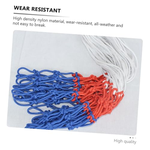 Luxshiny 4pcs Tricolor Nylon Basketball Nets Premium Outdoor Basketball Rim Mesh Replacement Sturdy Accessories for Court Equipment