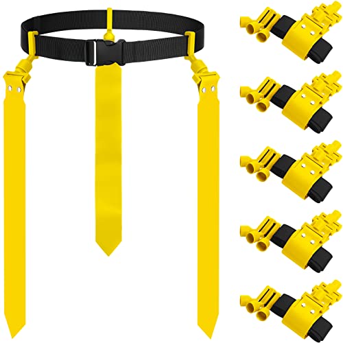 Junkin 6/8/10 Players Flag Football Sets Adjustable Football Belts and Flags for Youths Teens Kids Adults Players Sports Team - color: Yellow