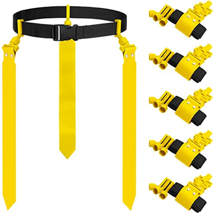 Junkin 6/8/10 Players Flag Football Sets Adjustable Football Belts and Flags for Youths Teens Kids Adults Players Sports Team - color: Yellow