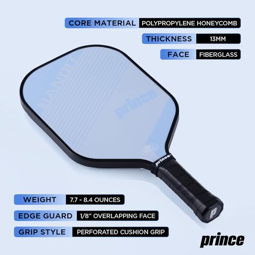 Prince - Pickleball Set for 6 Players with Paddles, Precision Engineered Pickleball Balls with 40 Holes Pattern, Ideal for Sports Enthusiasts - size: Paddles - Fiberglass
