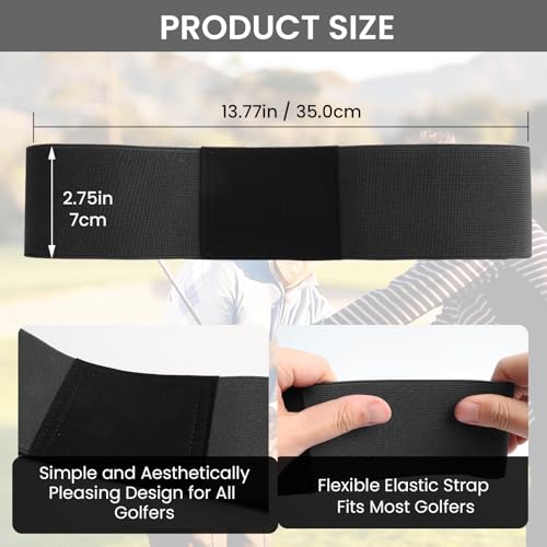 Amy Sport Golf Swing Training Aid Connector Band, for Arm Sync & Posture Correction, Beginners Men Women Ball Between Arms Practice Tool