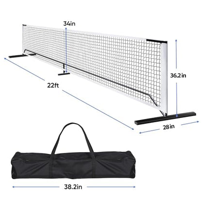 22FT Regulation Pickleball Net Set - Heavy Duty Metal Frame Portable Pickleball Net System with Carry Bag for Backyard, Driveway & Outdoor Games - style: Pickleball Net with Court Marker
