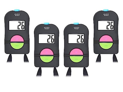 4 Pieces Digital Hand Tally Counter, Small Golf Sports Counter, Digital Tally Counter with Lanyard, Electronic Hand Clicker Counter, Easy to Operate, for Golf/Football Sports